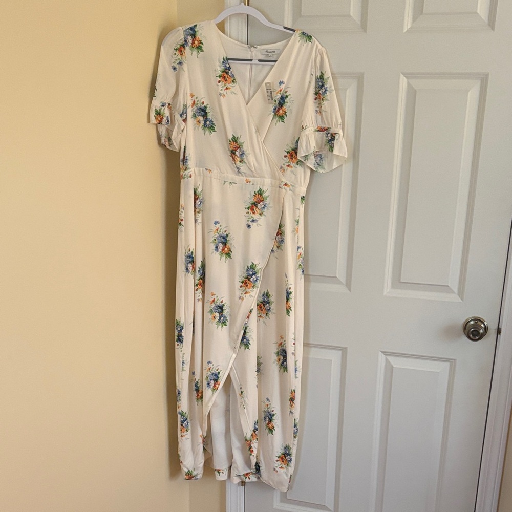 Madewell Cream Floral Maxi Dress